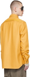Rick Owens Yellow Fogpocket Leather Jacket