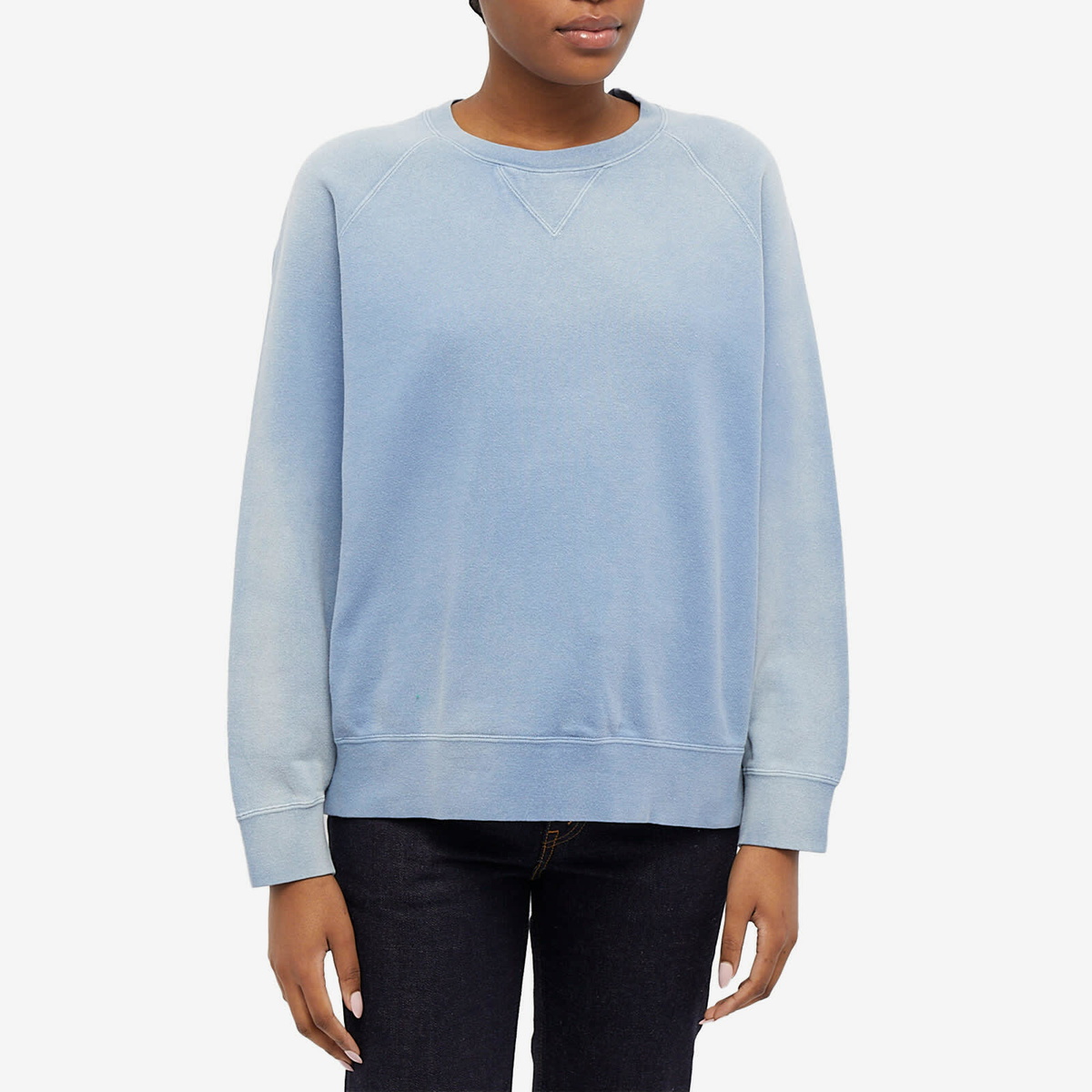 Visvim Women's Amplus Crew Long Sleeve Sweat in Blue Visvim