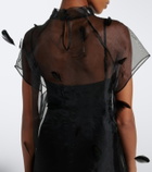 Simkhai Pauline feather-trimmed organza midi dress