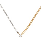 Yvonne Leon Gold and White Gold Solitaire Necklace