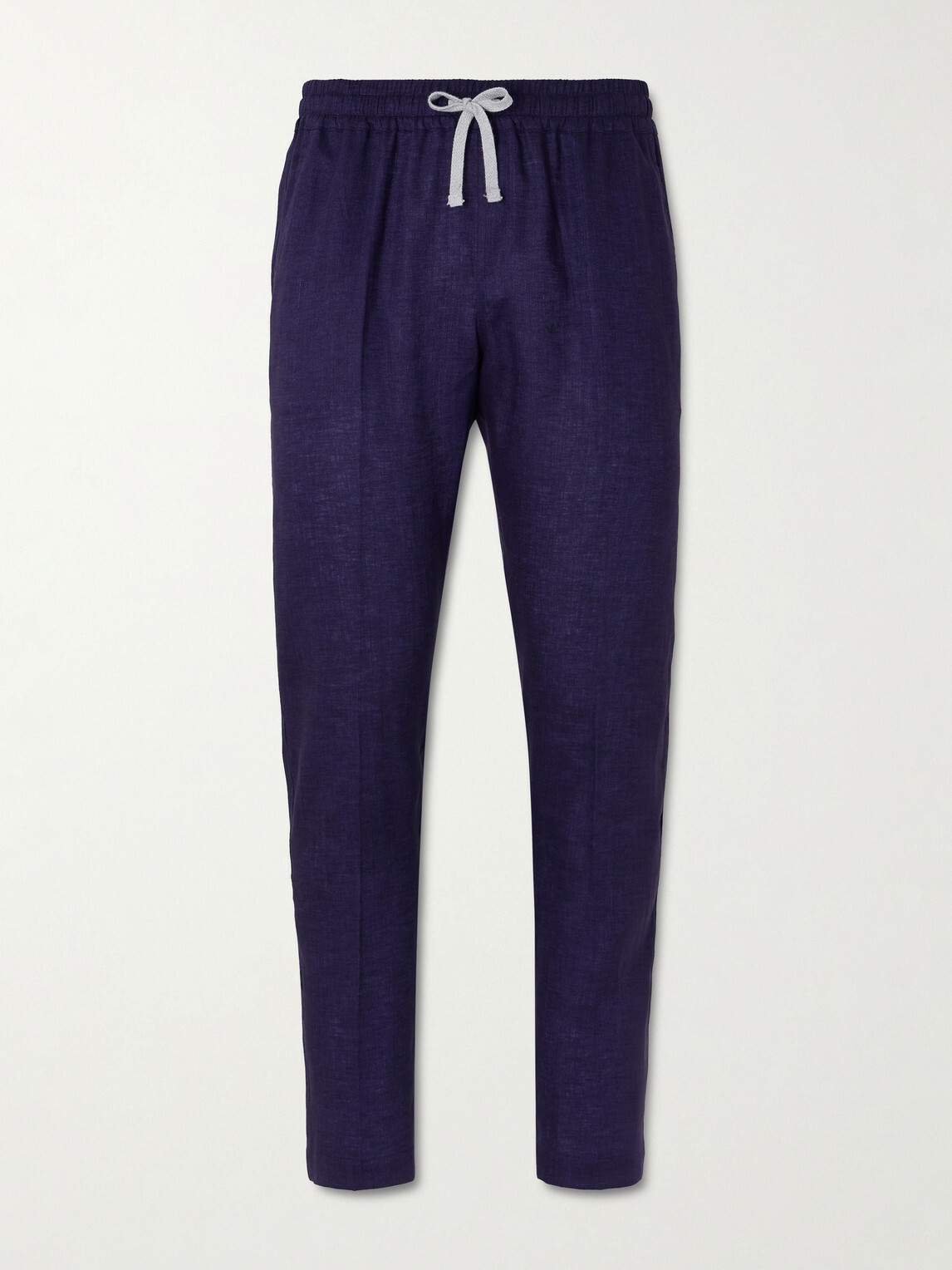 FEDELI - Bonifacio Straight-Leg Linen Drawstring Trousers - Blue