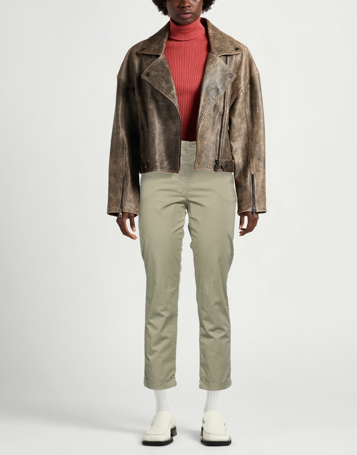 Manila Grace Womens Pants in Sage green