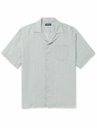 Frescobol Carioca - Angelo Camp-Collar Linen Shirt - Green