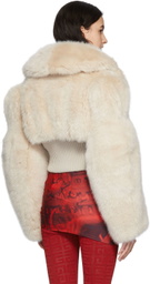 Givenchy Beige Faux-Fur Cropped Blouson Jacket