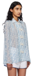 Bode Blue Meridian Blouse