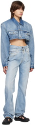 VTMNTS Blue Cropped Denim Jacket