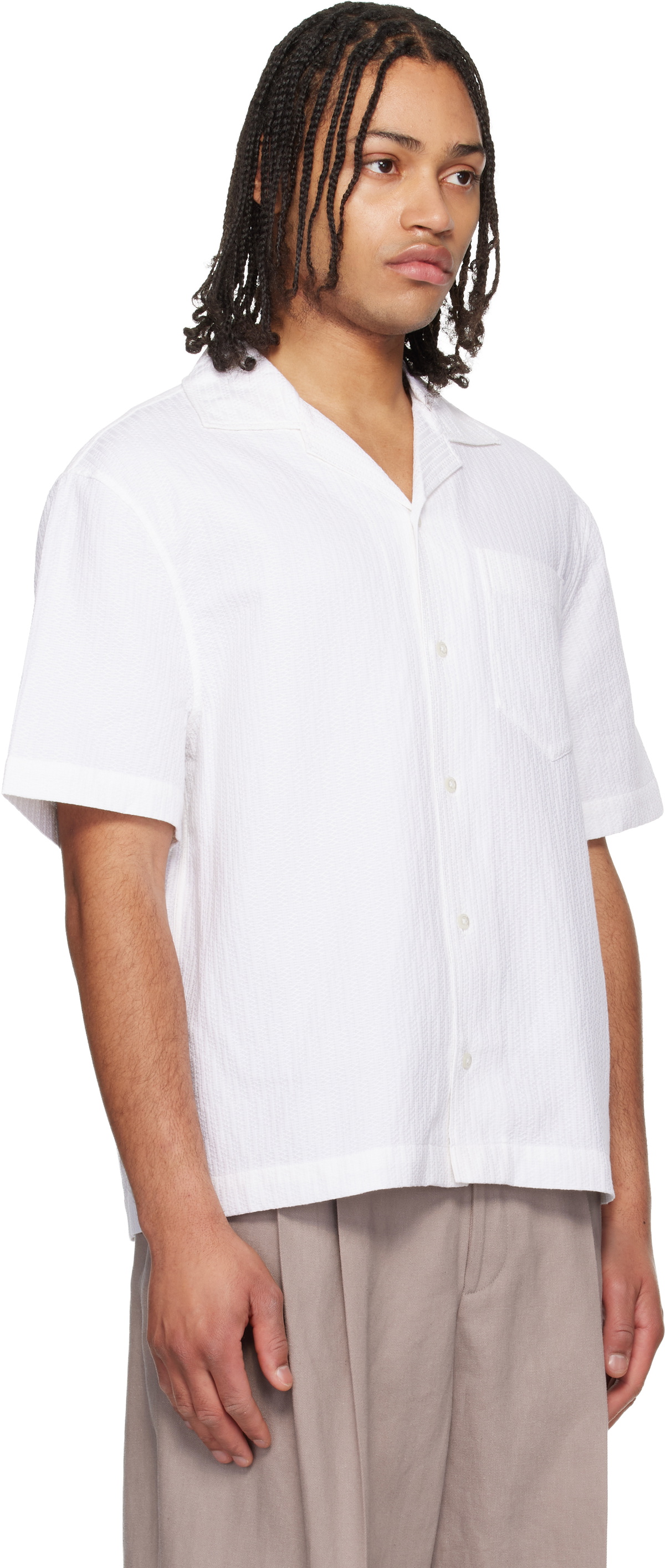 Hugo White Oversized-Fit Structured Cotton Shirt