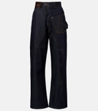 JW Anderson Embroidered high-rise straight jeans
