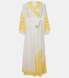 Zimmermann Golden embroidered linen maxi dress