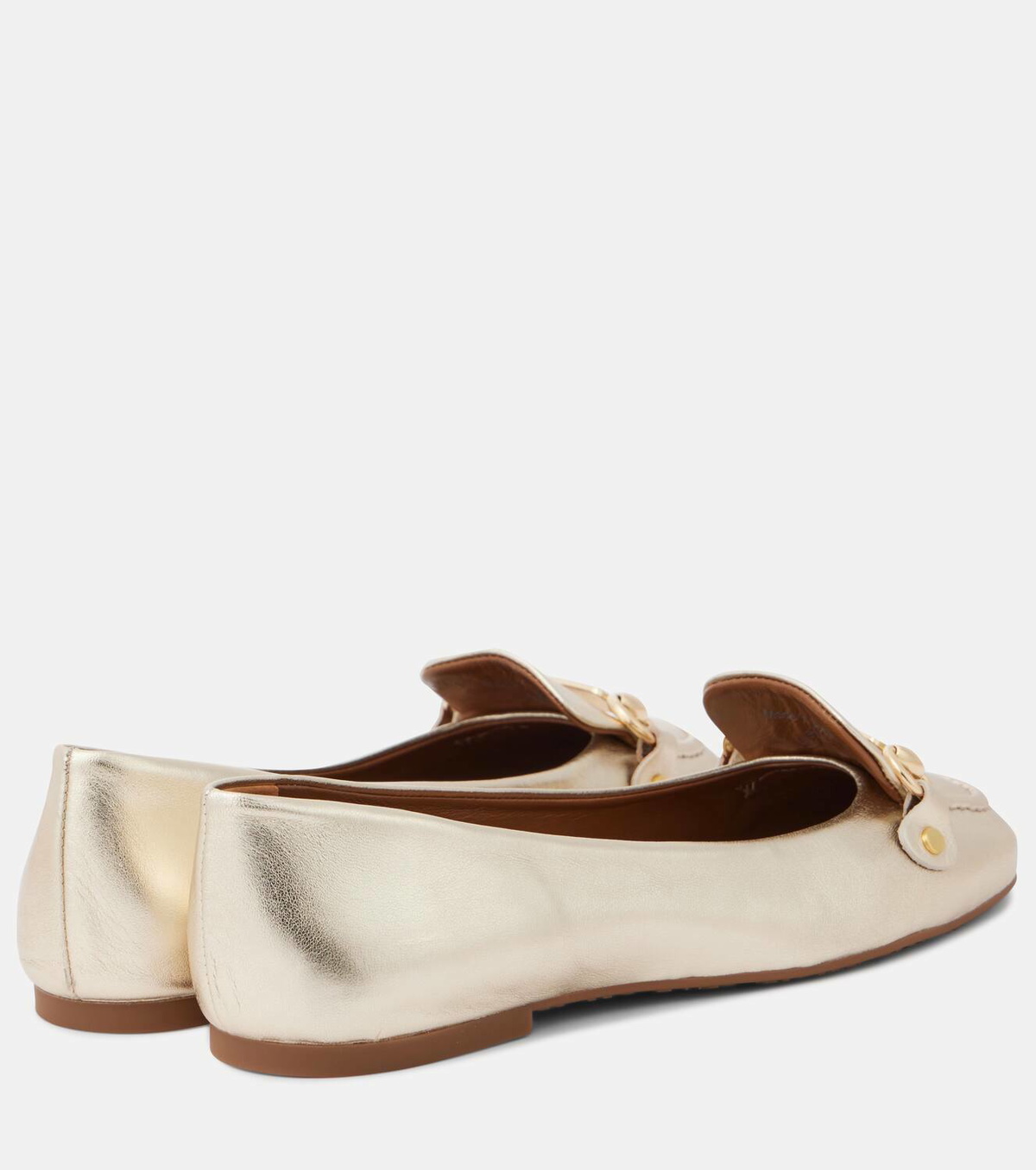 See By Chloé Signature metallic leather ballet flats