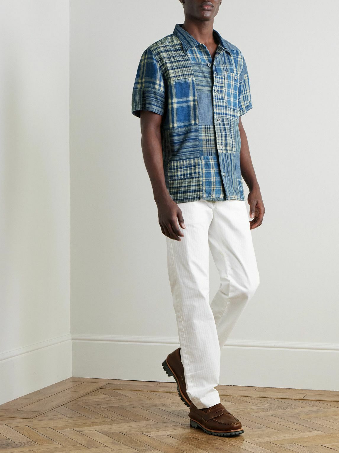 RRL - Officer's Straight-Leg Herringbone Cotton Trousers - White