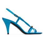 Versace Blue Valentina Satin Heeled Sandals