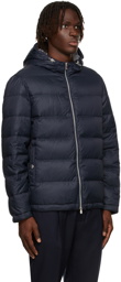 Brunello Cucinelli Navy Down Hooded Jacket