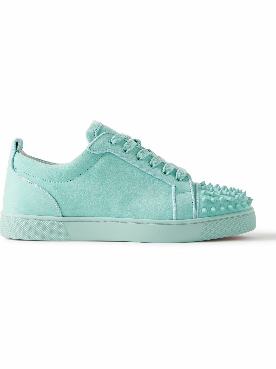 Photo: Christian Louboutin - Louis Junior Spiked Suede Sneakers - Blue