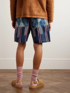 Monitaly - Wide-Leg Panelled Cotton-Jacquard Shorts - Blue