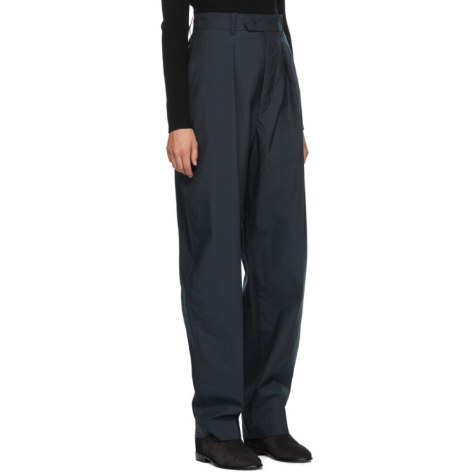 Isabel Marant Navy Seersucker Tacoma Trousers Isabel Marant