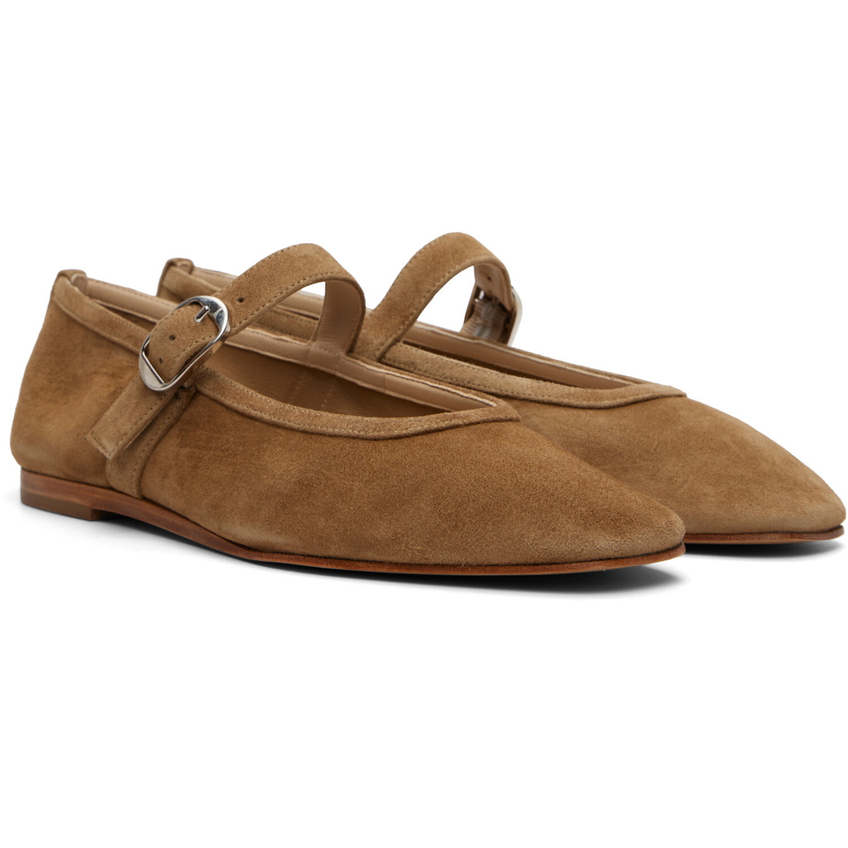 Le Monde Beryl Taupe Ballet Mary Jane Flats
