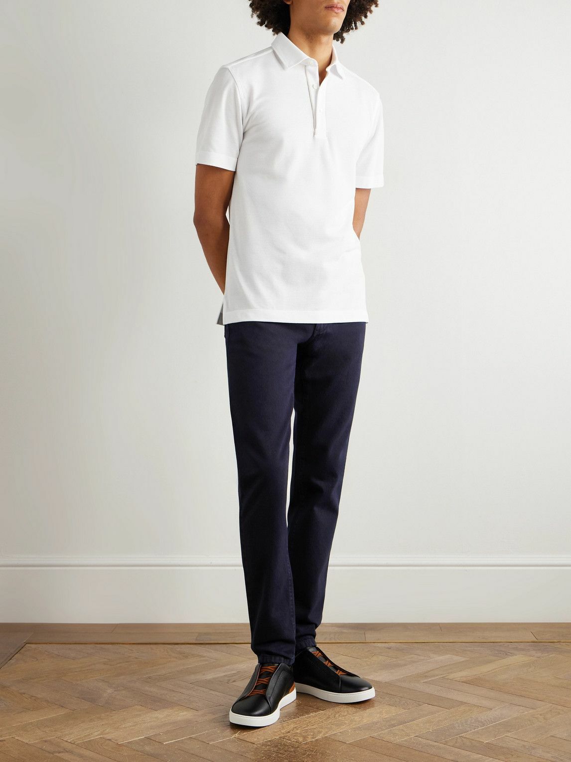 Zegna - Roccia Straight-Leg Cotton Trousers - Blue