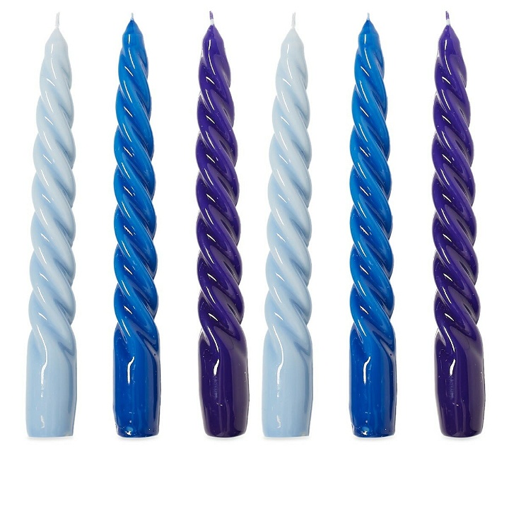 Photo: HAY Twist Candles - Set of 6 in Blue/Purple 