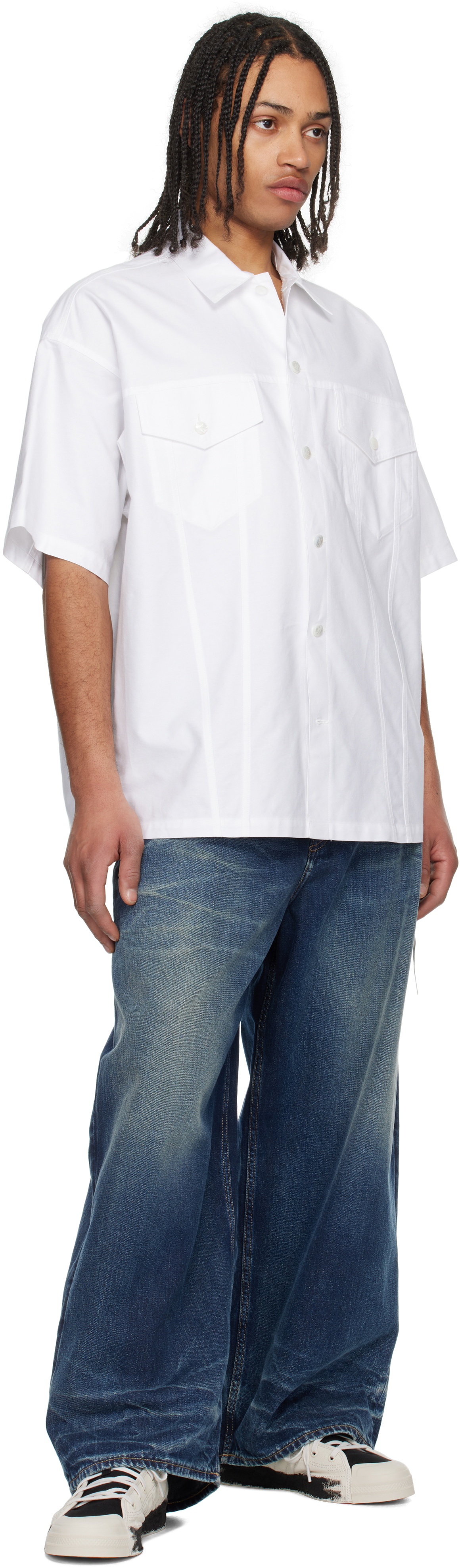 mastermind JAPAN White Oxford Shirt