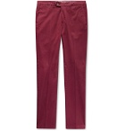 Canali - Navy Stretch-Cotton Twill Chinos - Red