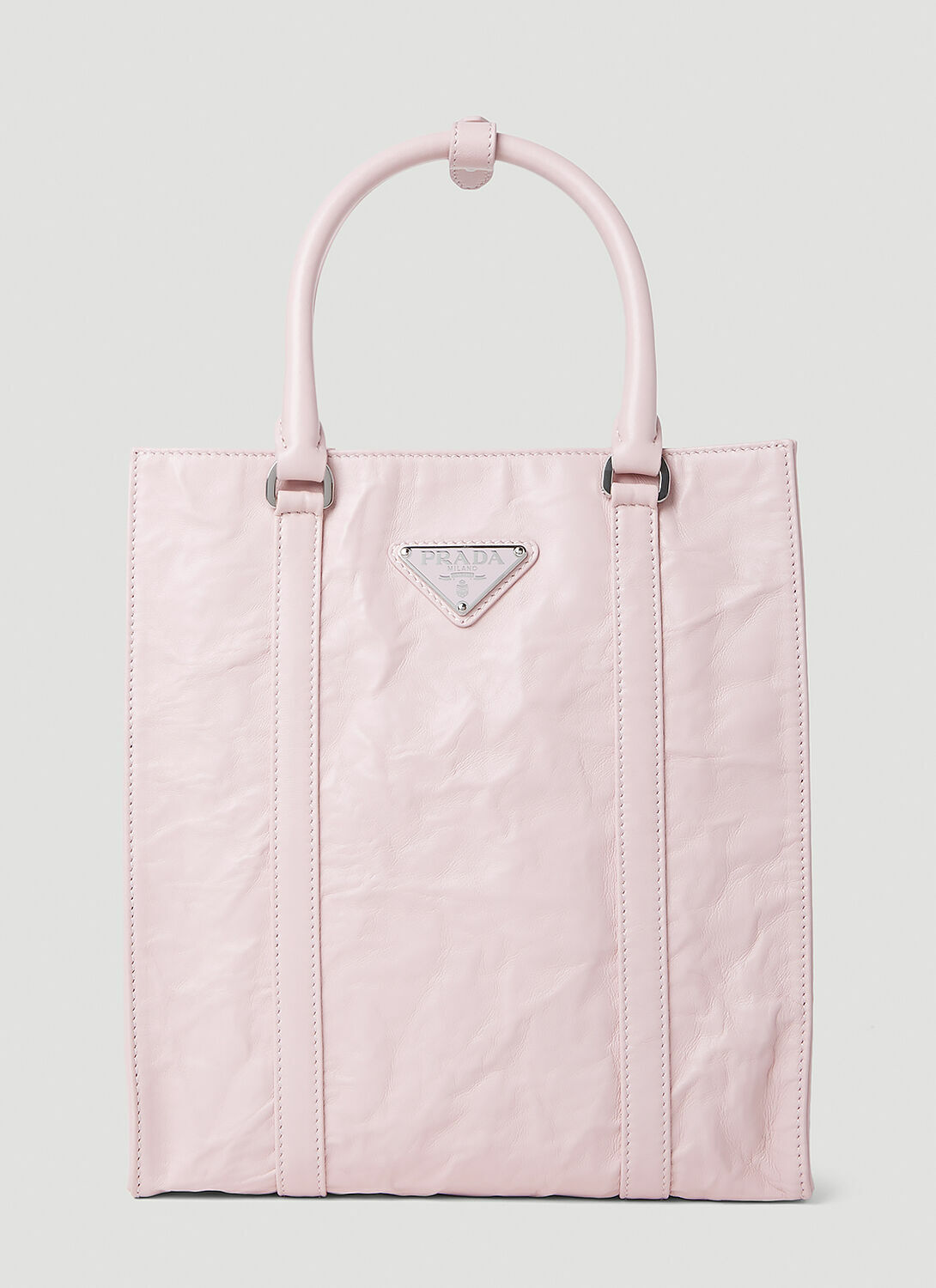 Prada Crinkled Leather Tote Bag