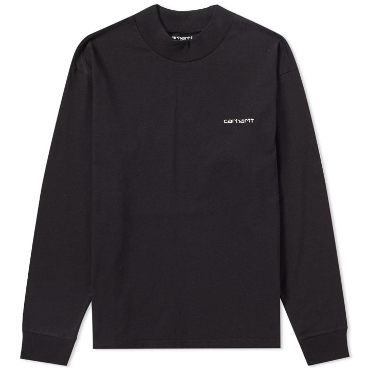 Photo: Carhartt Long Sleeve High Neck Script Tee Black