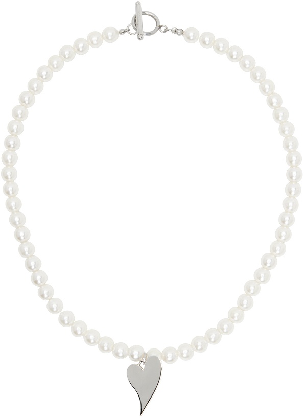 Photo: KIMHĒKIM White Faux-Pearl Heart Pendant Necklace