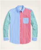 Brooks Brothers Men's Regent Regular-Fit Original Broadcloth Sport Shirt, Fun Bold Stripe