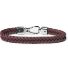 Tod's - Woven Leather and Silver-Tone Bracelet - Red