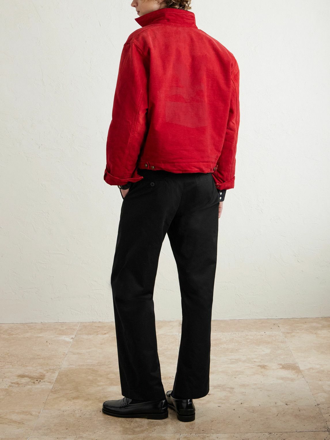 Cherry Los Angeles - Straight-Leg Cotton-Twill Chinos - Black