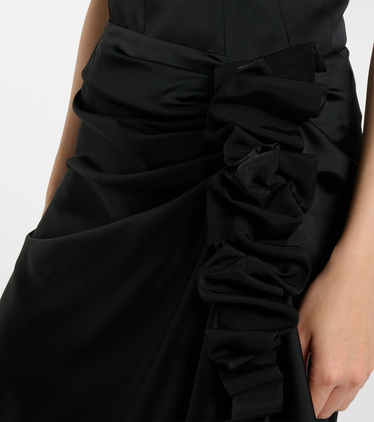 McQueen Gathered asymmetric midi skirt