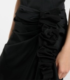 McQueen Gathered asymmetric midi skirt