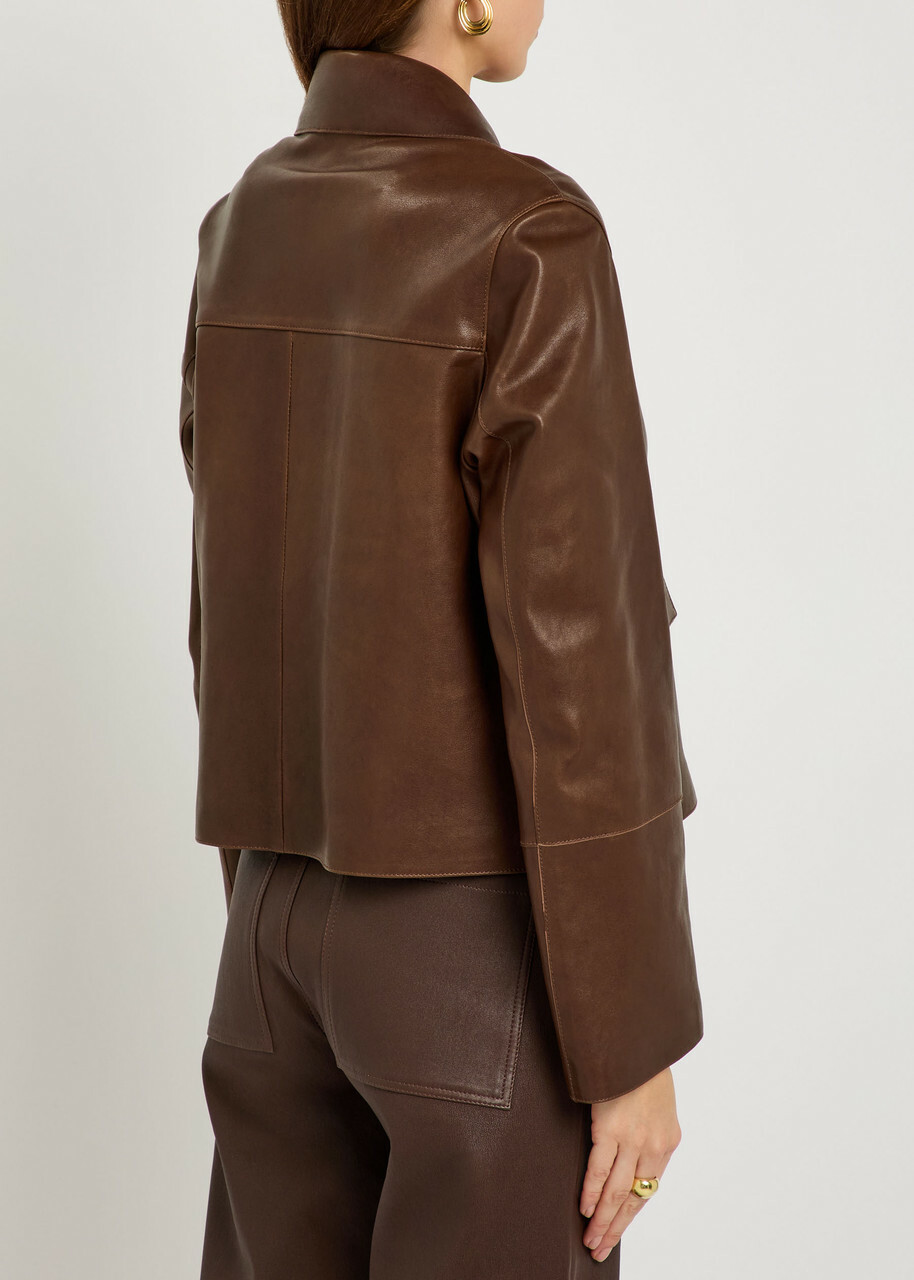 Arma Fem Leather Jacket Dark Brown