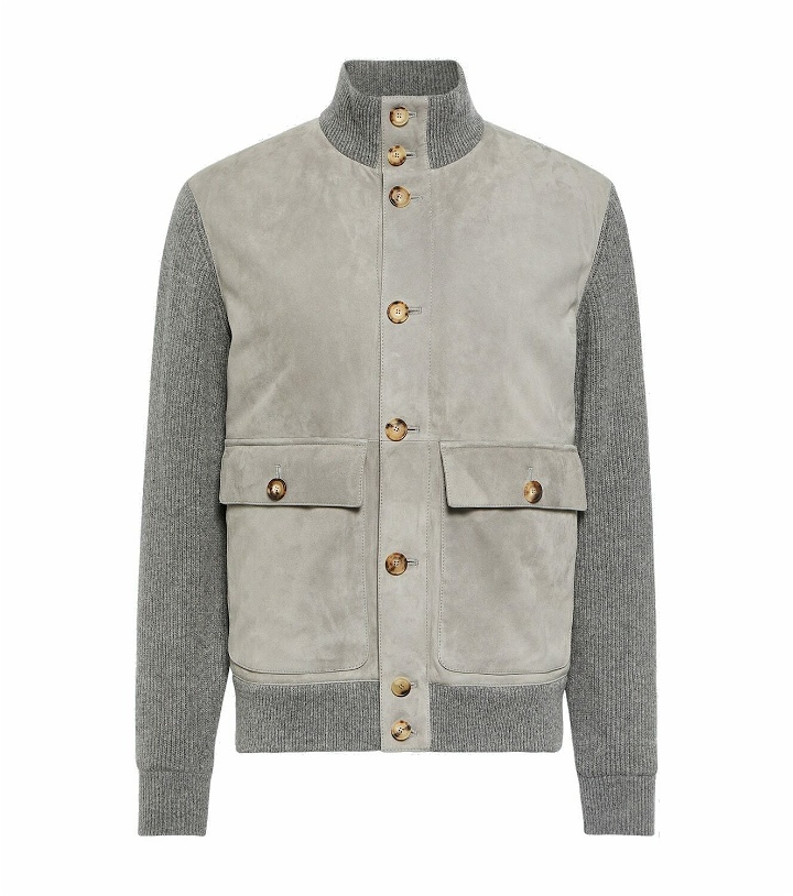Photo: Brunello Cucinelli Suede and cashmere bomber jacket