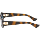 Valentino Brown Rectangular Acetate Sunglasses