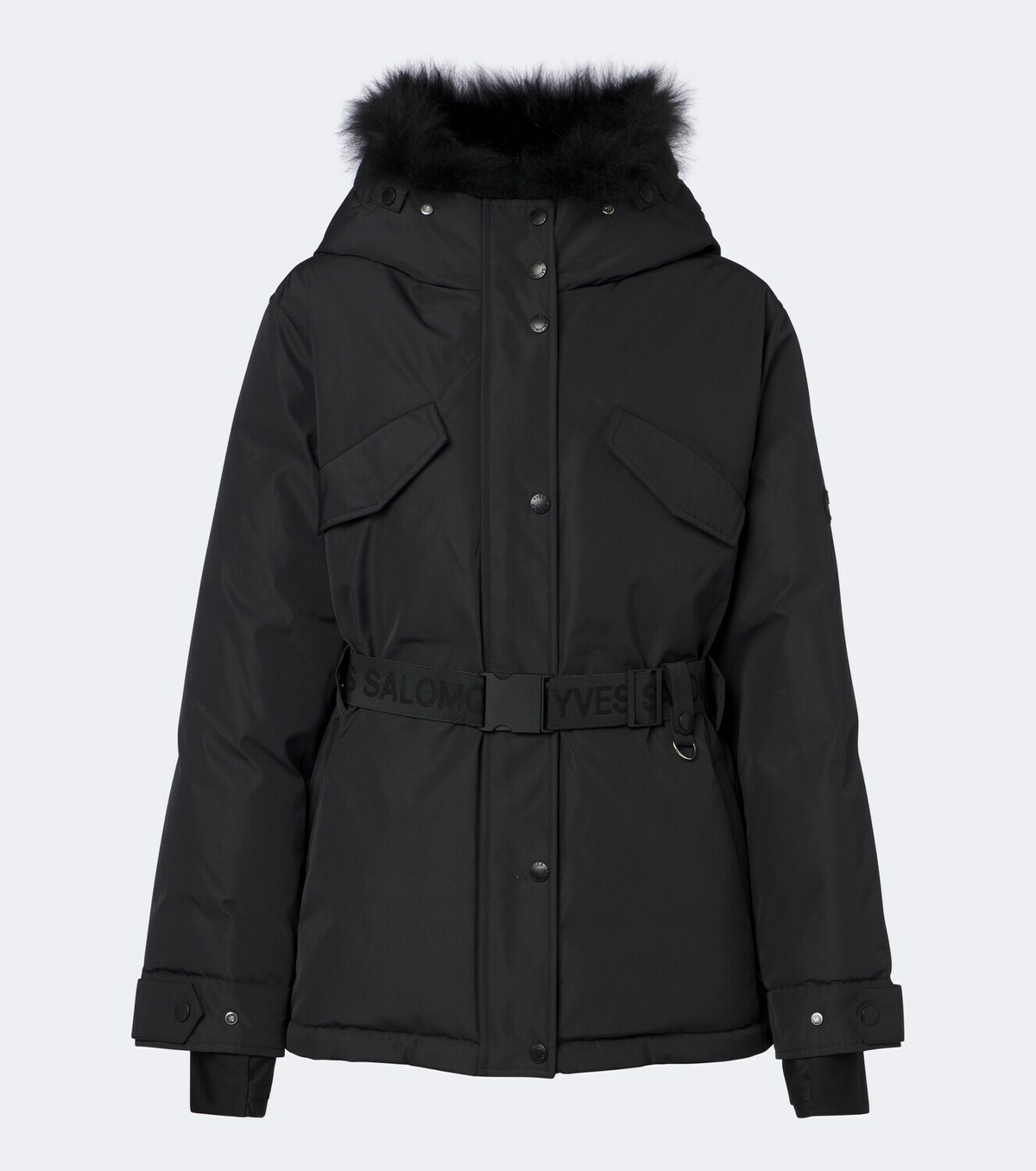 Yves Salomon Belted shearling-trimmed ski jacket