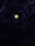 Favourbrook - Nehru Cotton-Velvet Blazer - Blue
