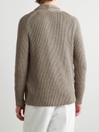 Boglioli - Shawl-Collar Ribbed Cotton Cardigan - Brown