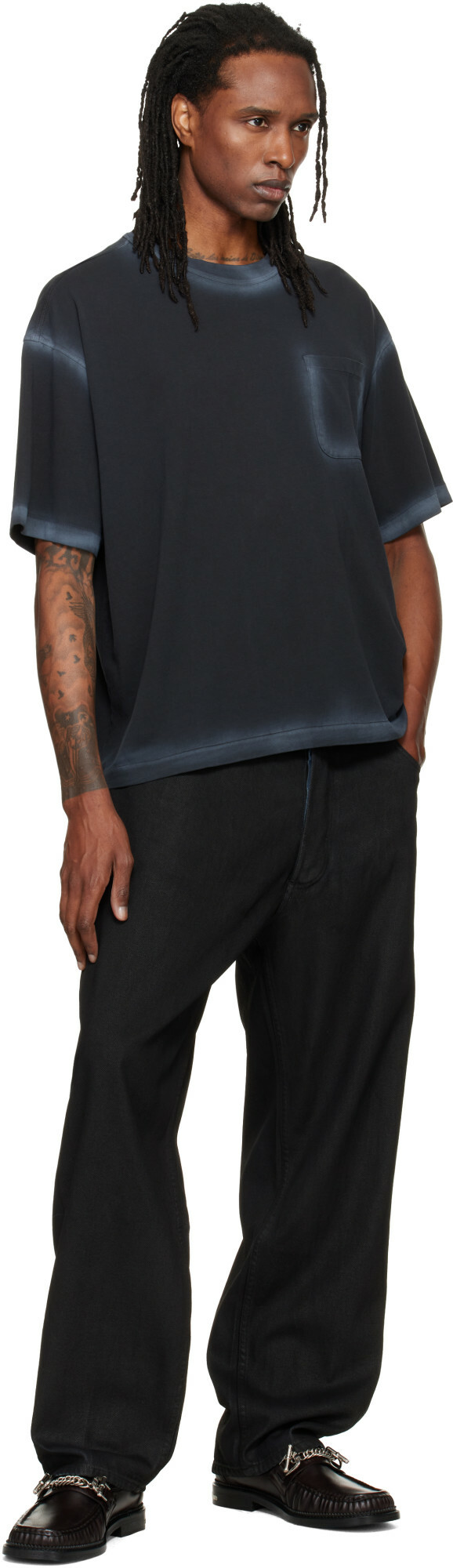 YMC Black Triple Pocket T-Shirt