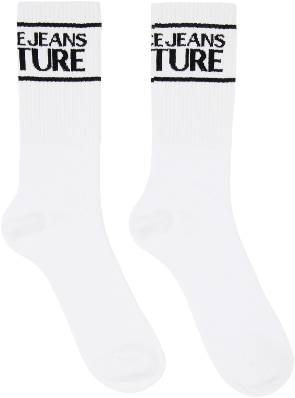 Photo: Versace Jeans Couture White Cotton Socks
