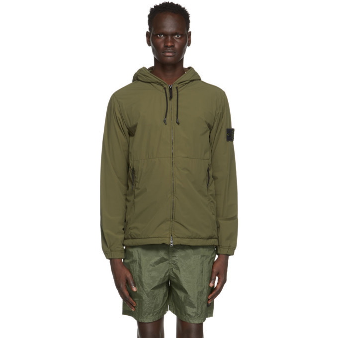 Photo: Stone Island Khaki Skin Touch Nylon-TC Hooded Zip Jacket