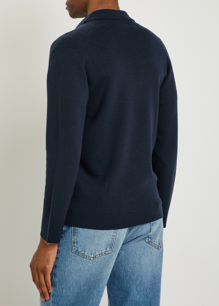 John Smedley Narah Merino Wool Cardigan Navy