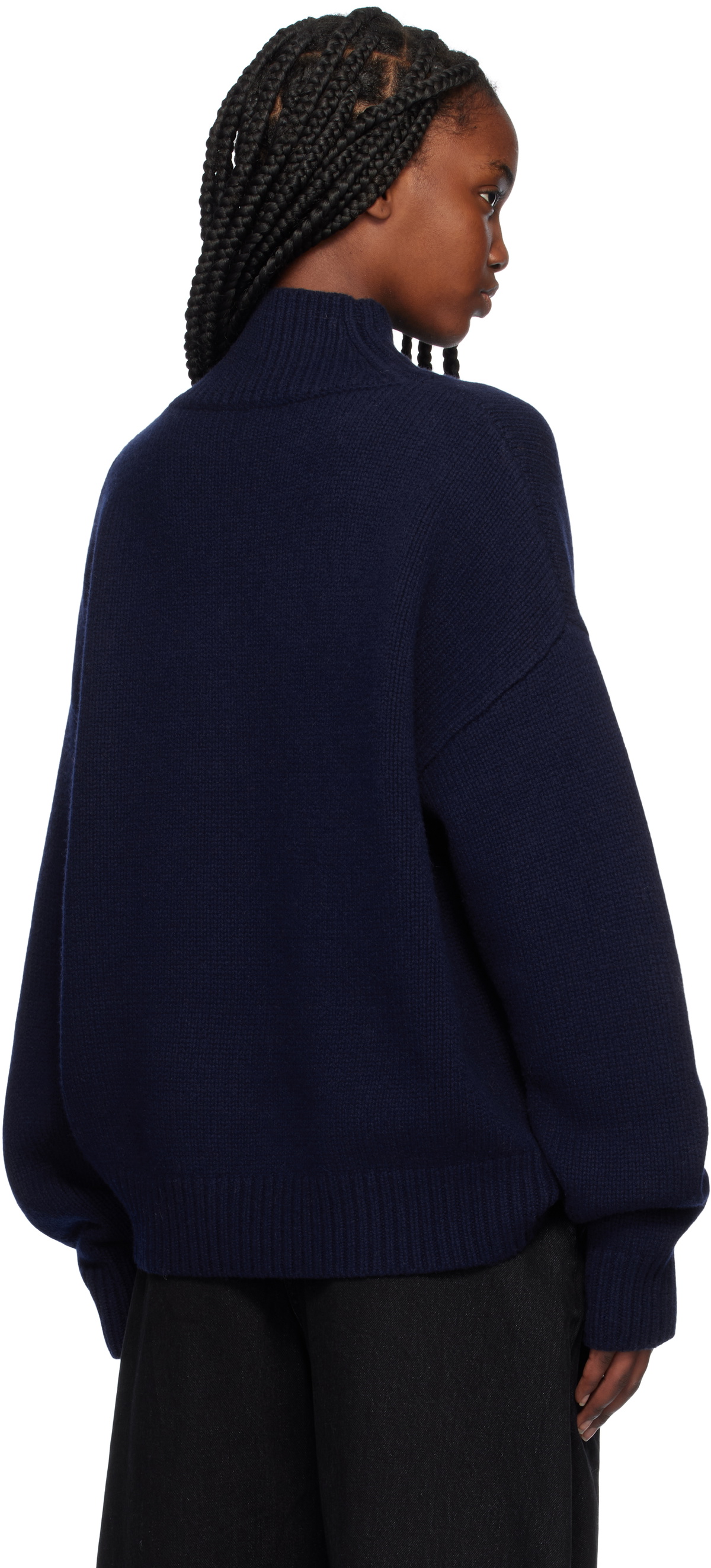 Études Navy Recycled Wool Turtleneck