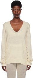 Lauren Manoogian Off-White V-Neck Sweater