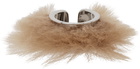 MM6 Maison Margiela Brown Faux Fur Ring