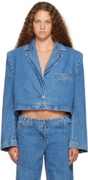 Magda Butrym Blue Cropped Denim Jacket