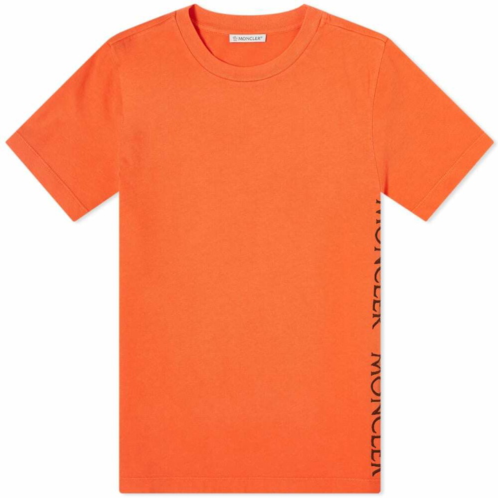 Photo: Moncler Men's Taped Seam Logo T-Shirt in Orange