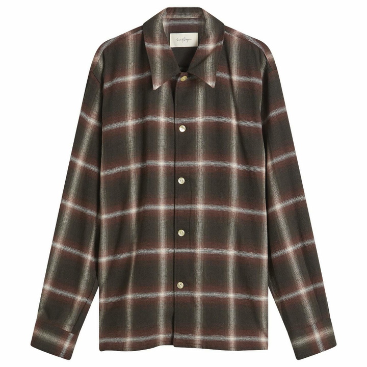 Photo: Second/Layer Men's Second Layer Logan Ombre Long Sleeve Check Shirt in Red Check