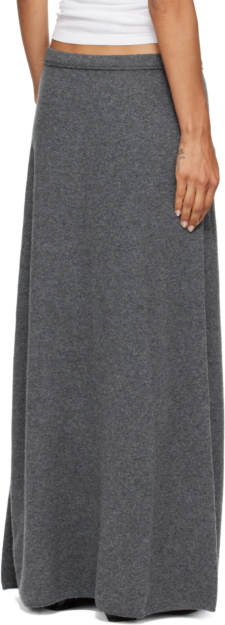 LE17SEPTEMBRE Gray Moro Cashmere Knit Maxi Skirt
